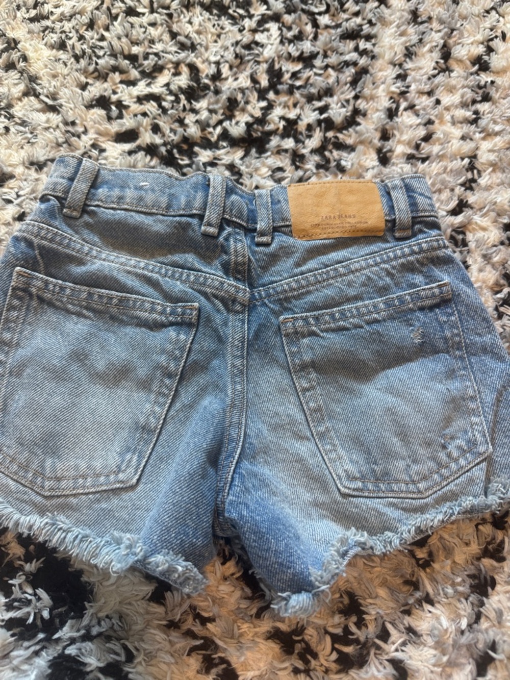 Zara Light Blue Distressed Denim Cutoff Shorts